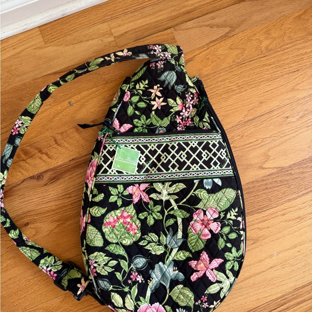 Vera Bradley tennis bag Black and Green Floral